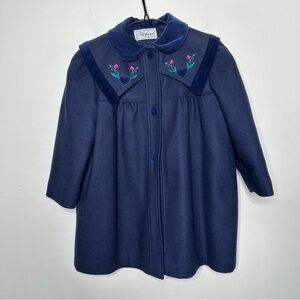 Vintage Skyline Wool & Velvet Coat and Hat Girls